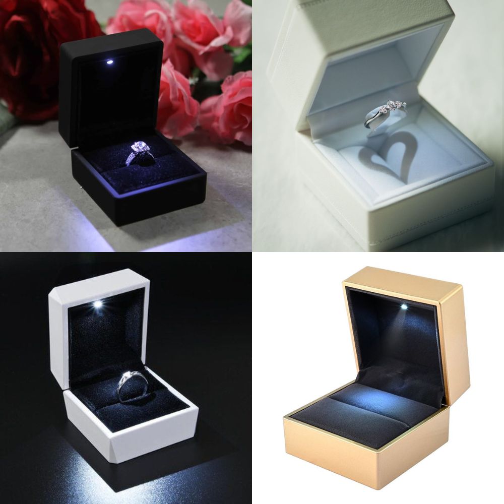Hộp đựng nhẫn cầu hôn có đèn LED
