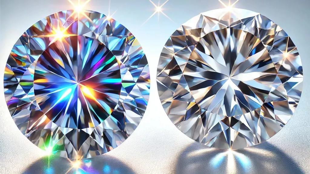 Kim cương tự nhiên so sánh với đá moissanite