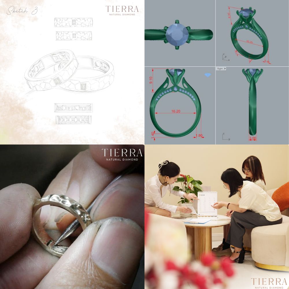Quy trình thiết kế nhẫn cưới riêng tại Tierra Diamond