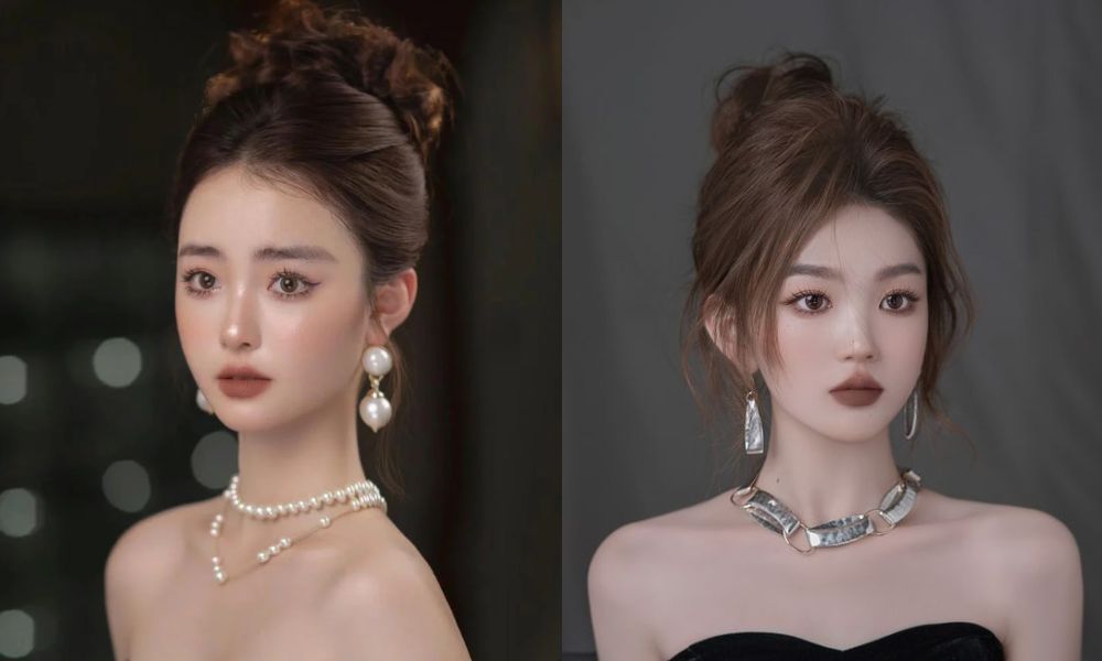 Chọn khuyên tai cho tóc búi cao