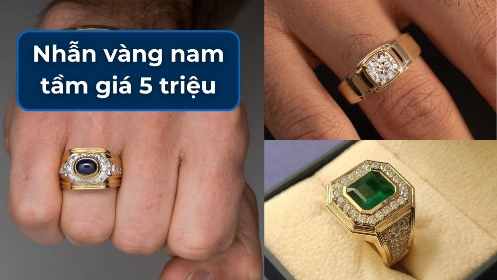 nhẫn vàng nam tầm giá 5 triệu thanh lịch cho quý ông