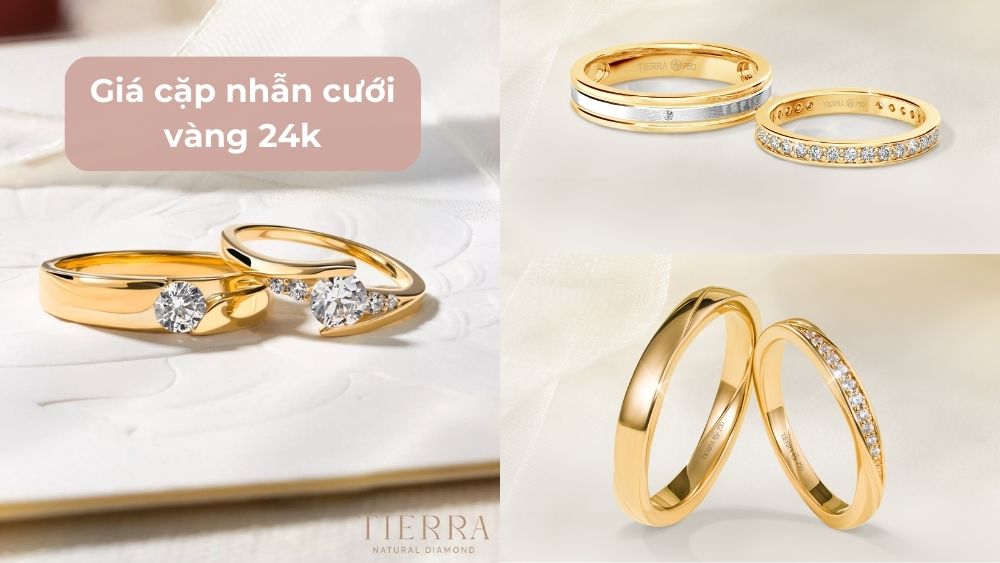 Cặp nhẫn cưới vàng 24K giá bao nhiêu? [Cập nhật 2025]