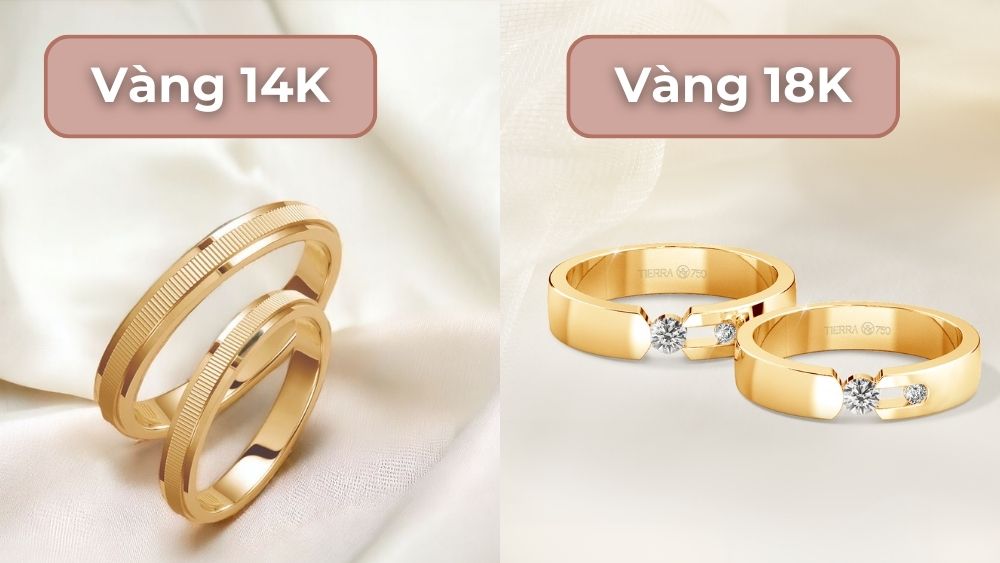 Nên mua vàng trang sức 14K hay 18K?