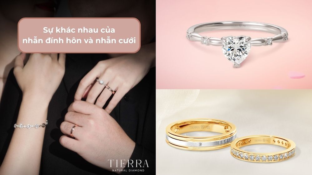 điểm khác nhau giữa nhẫn đính hôn và nhẫn cưới