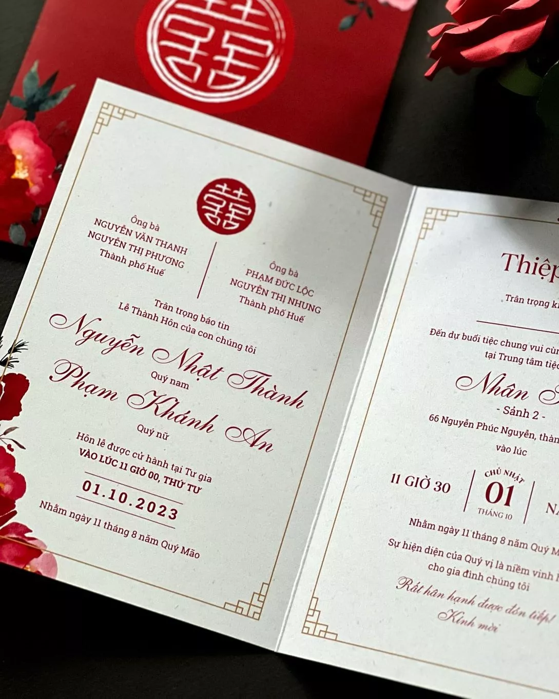 Cách ghi thiệp cưới thông tin ba mẹ hai bên