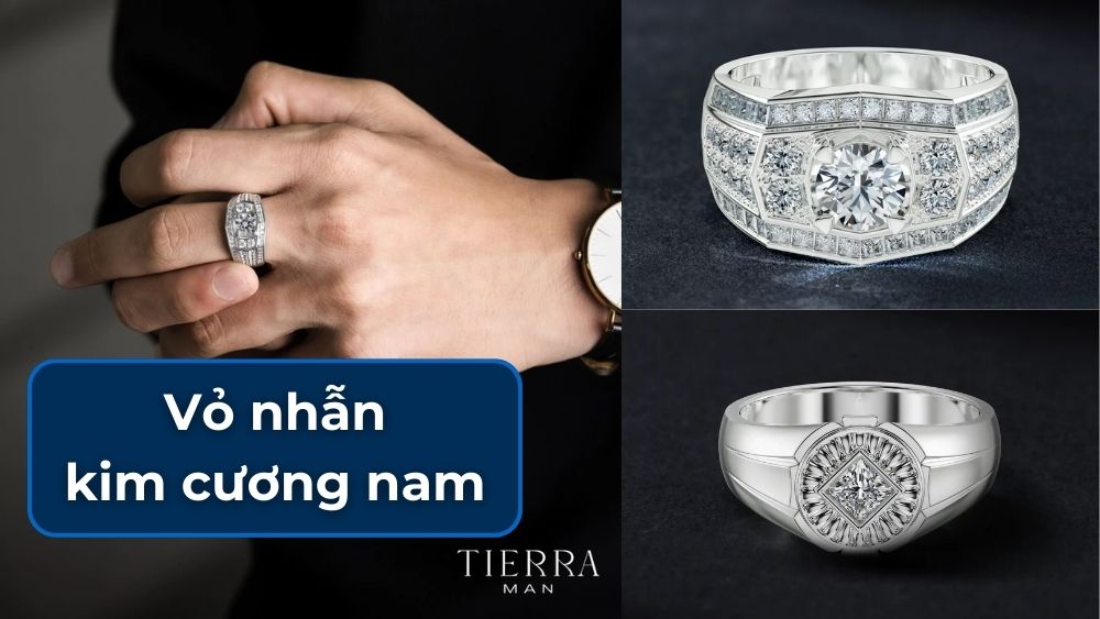 Những mẫu vỏ nhẫn kim cương nam đẹp thanh lịch cho quý ông