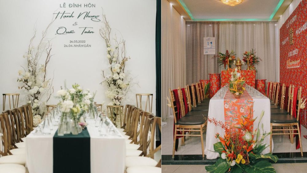 Trang trí lễ ăn hỏi tại nhà gái đơn giản