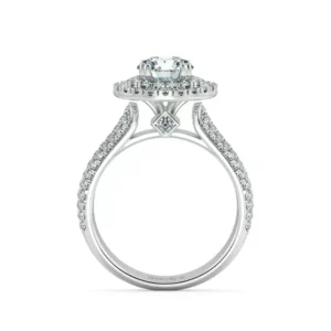 Nhẫn nữ KC Custom Halo With Rhombus Bridge Accent UKC2010