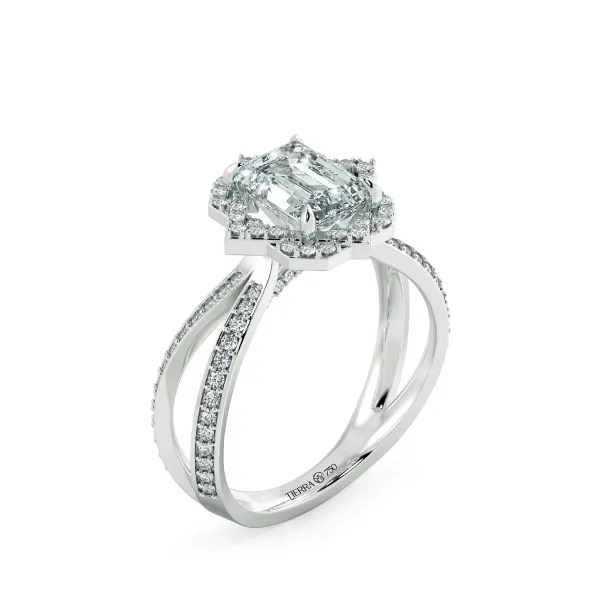 Nhẫn kim cương Shape Of Emerald  NKC8207