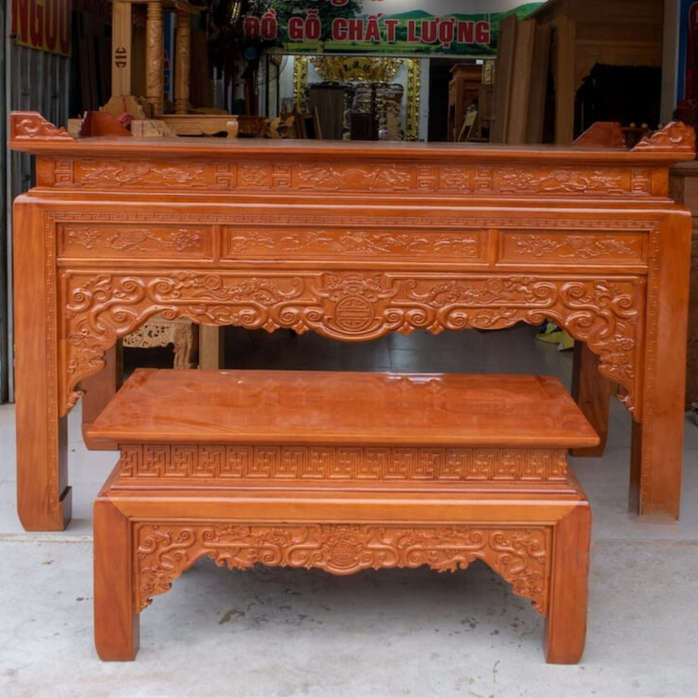 Các mẫu bàn thờ gia tiên đơn giản đẹp 1 tầng, 2 cấp, 3 cấp 50 Bàn thờ gia tiên đứng số 3