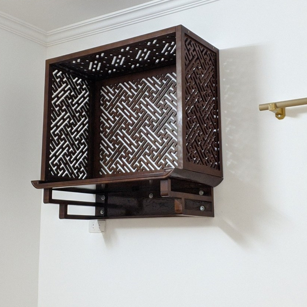 Các mẫu bàn thờ gia tiên đơn giản đẹp 1 tầng, 2 cấp, 3 cấp 53 Bàn thờ gia tiên treo tường gỗ số 3