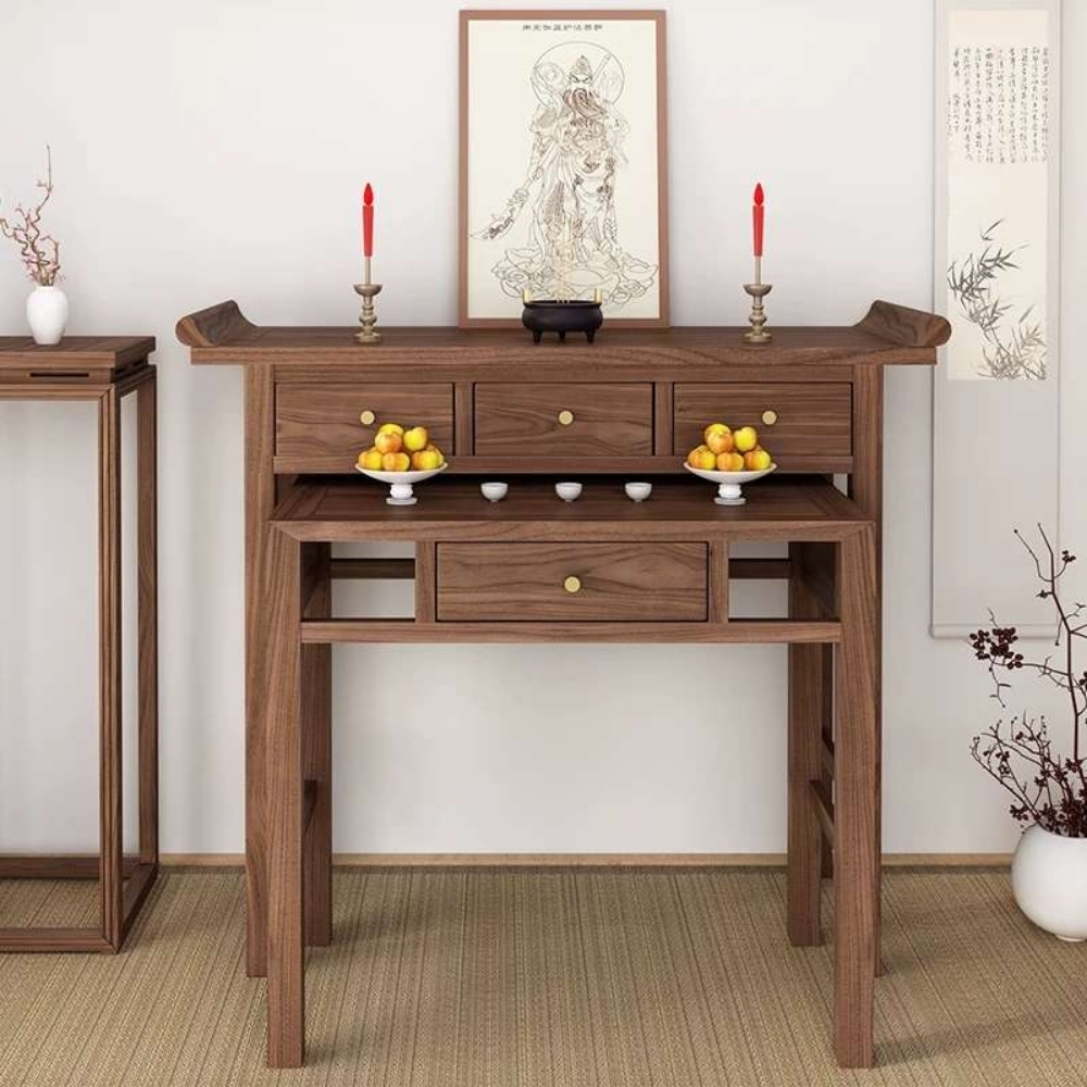 Các mẫu bàn thờ gia tiên đơn giản đẹp 1 tầng, 2 cấp, 3 cấp 2 Mẫu bàn thờ gia tiên đơn giản số 1