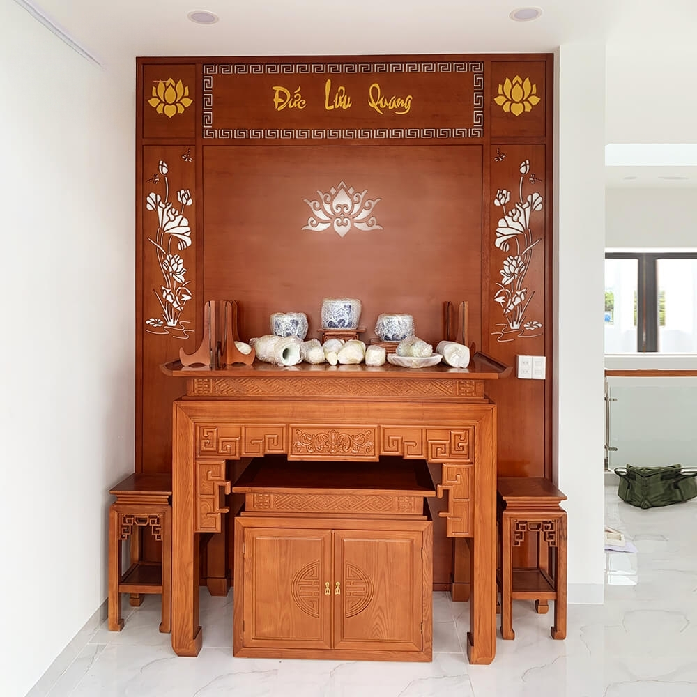 Các mẫu bàn thờ gia tiên đơn giản đẹp 1 tầng, 2 cấp, 3 cấp 3 Mẫu bàn thờ gia tiên đơn giản số 2