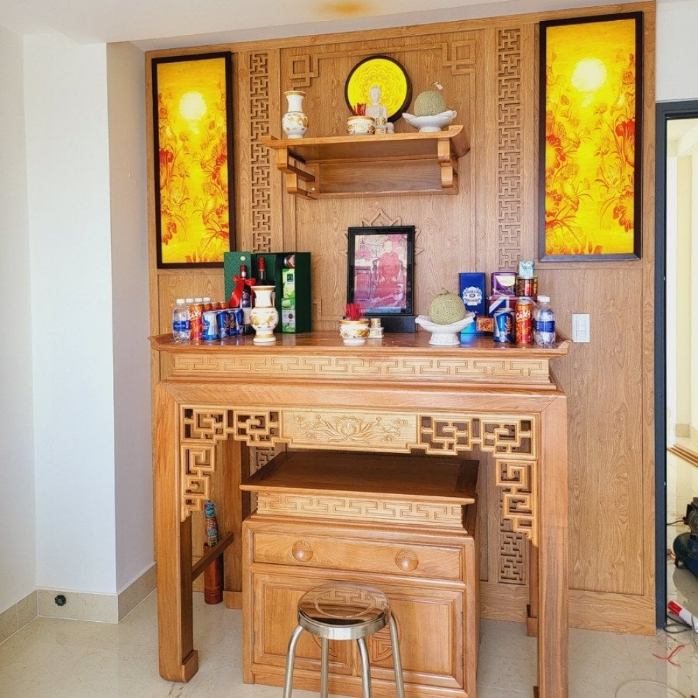 Các mẫu bàn thờ gia tiên đơn giản đẹp 1 tầng, 2 cấp, 3 cấp 20 Mẫu bàn thờ phật và gia tiên số 1