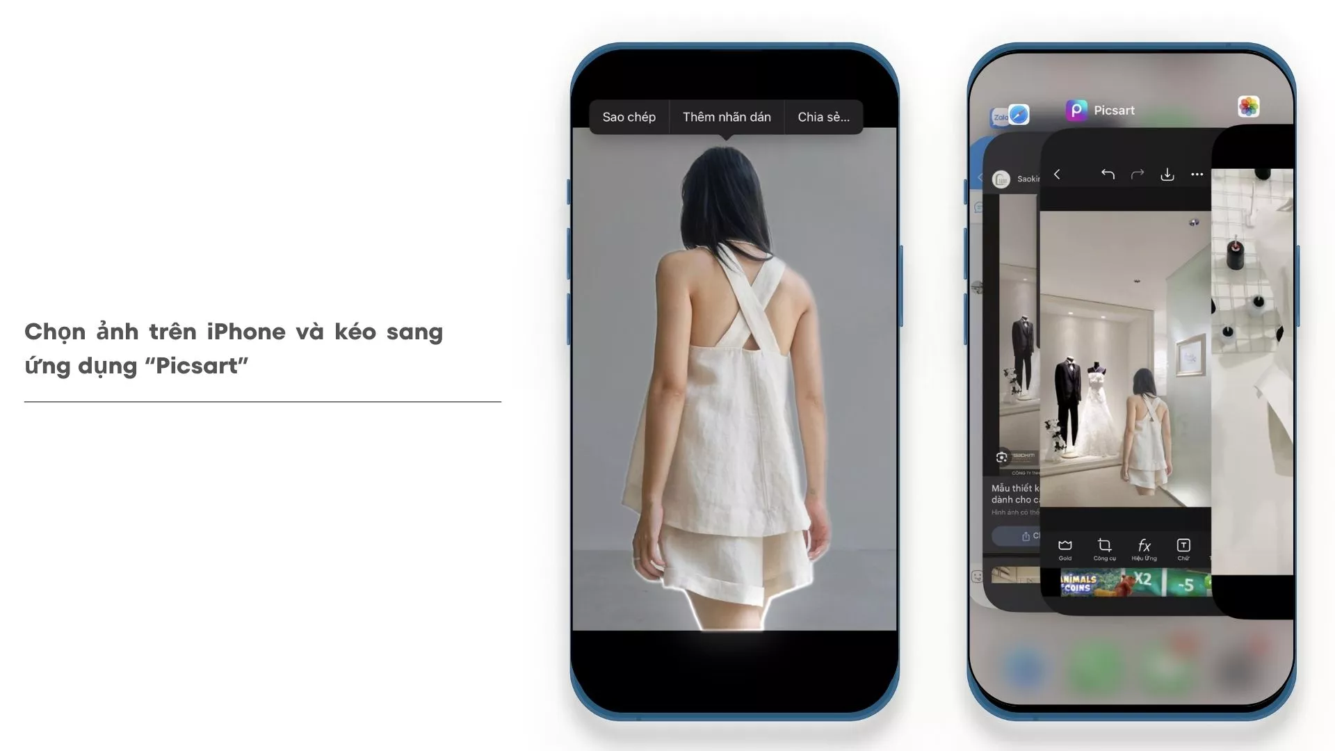 Hướng dẫn ghép trend ảnh trưng bày áo cưới cùng Picsart