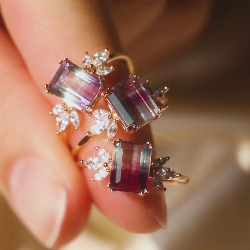 Nhẫn đá Fluorite