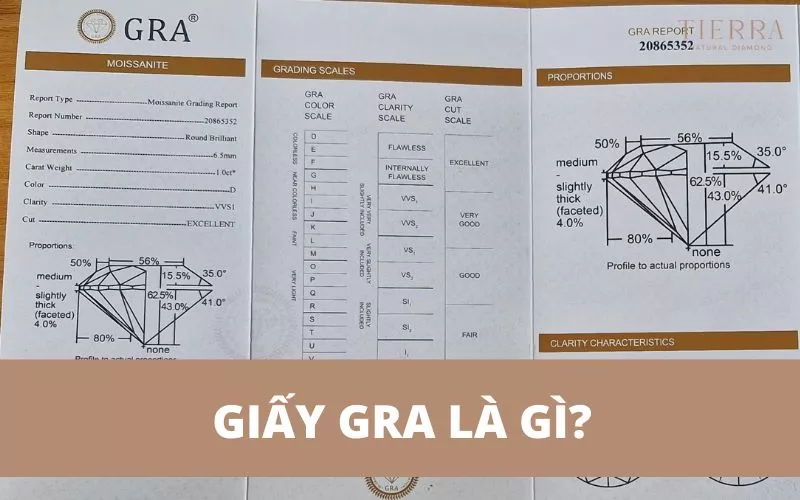 Giấy kiểm định GRA xác thực nguồn gốc và chất lượng đá quý.