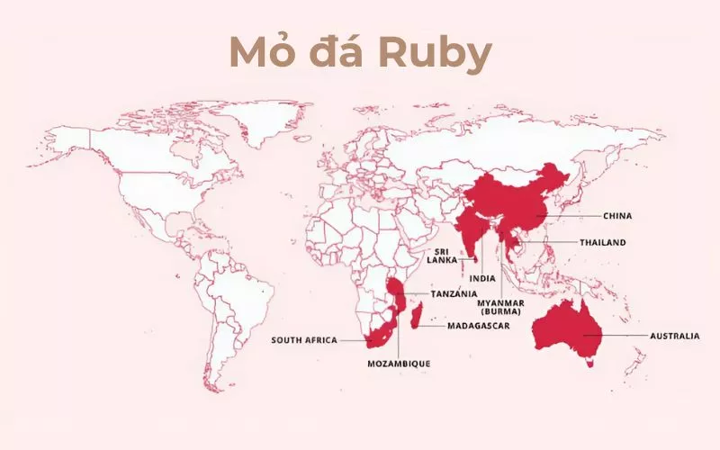 Mỏ đá Ruby trên thế giới và Việt Nam
