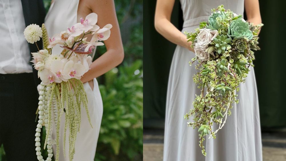 Hoa cưới đẹp cầm tay dạng thác nước (kiểu Cascade)