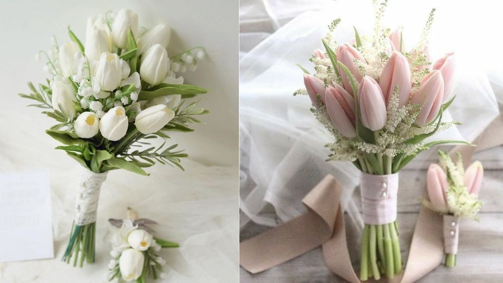 Hoa cưới cầm tay tulip - Hoa cưới cầm tay hiện đại