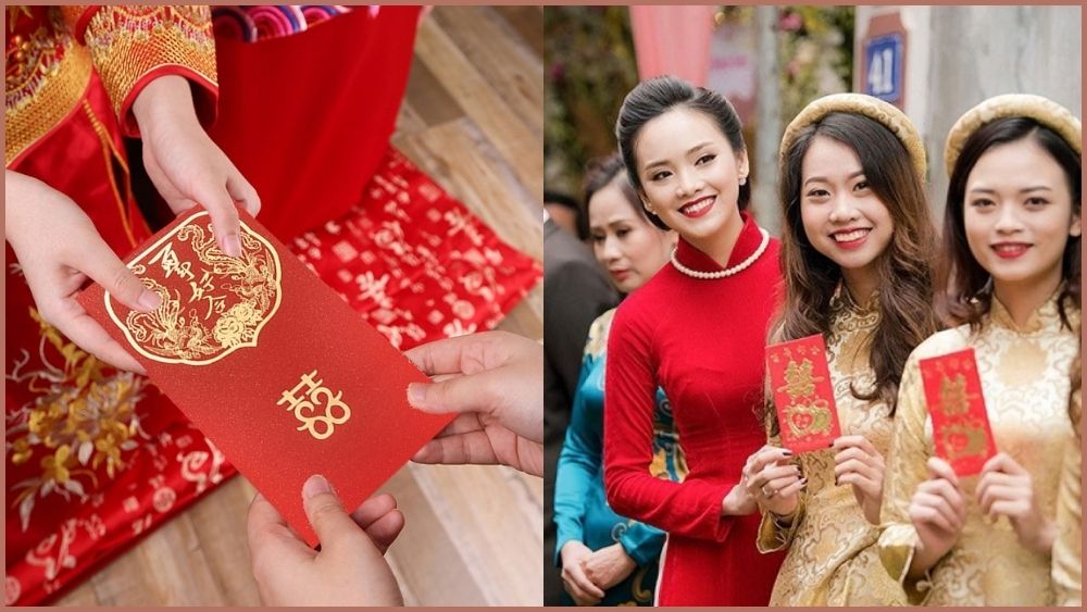 Phong bì lì xì đội bưng quả nữ cũng do nhà gái chuẩn bị