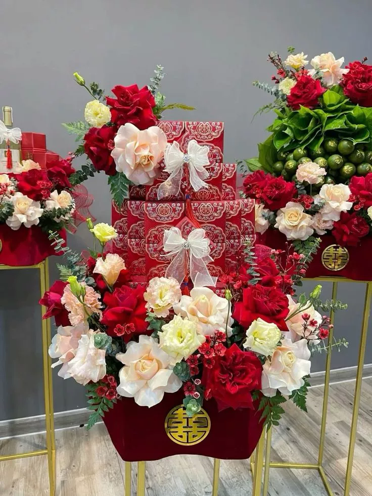 Mâm quả cưới bánh phu thê
