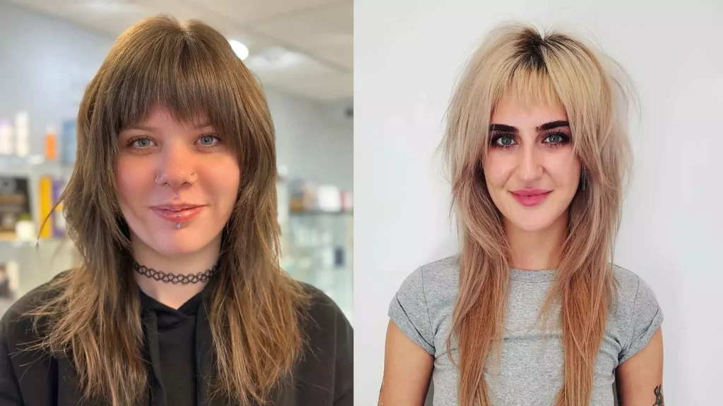 Một kiểu tóc Choppy Wolf Cut với lớp tóc không đồng đều, tạo phong cách mạnh mẽ.