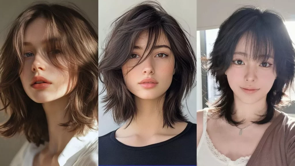 Kiểu tóc Shoulder-Length Razored Wolf Cut với độ dài ngang vai
