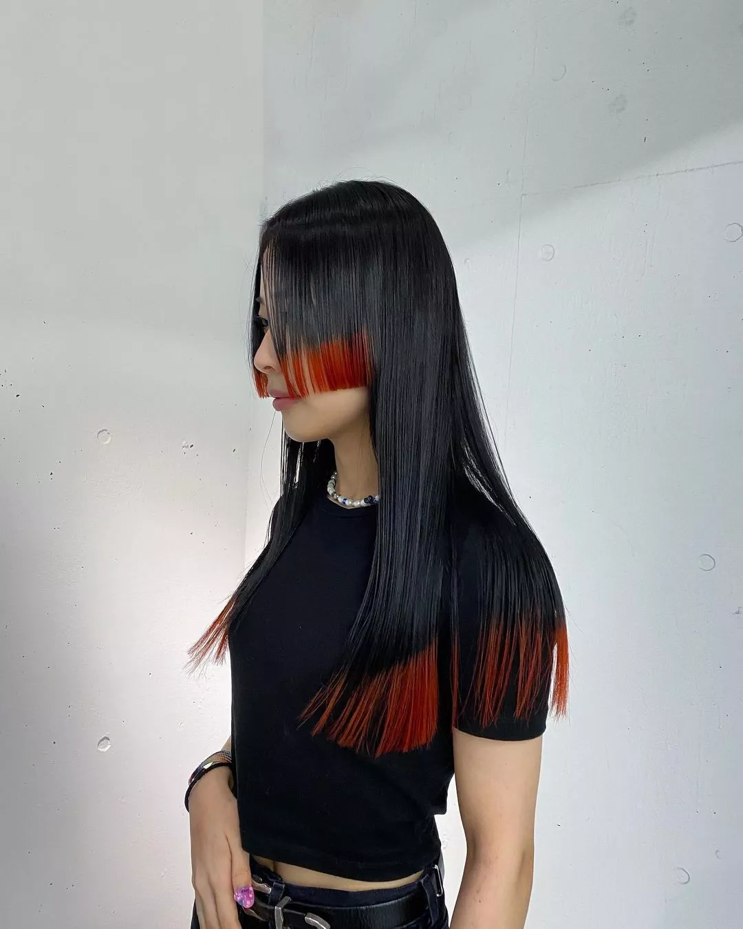 Tóc mái Hime nhuộm chân mái
