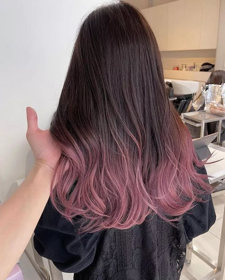 Tóc layer nhuộm màu ombre