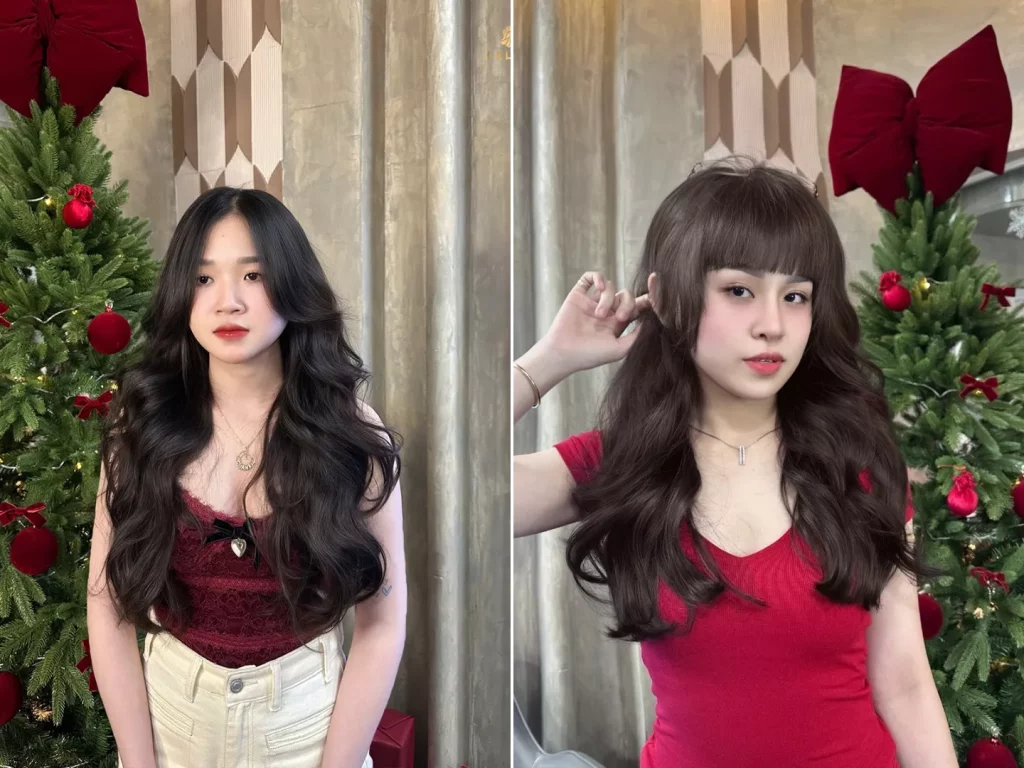 Tóc uốn ngang bầu Oval