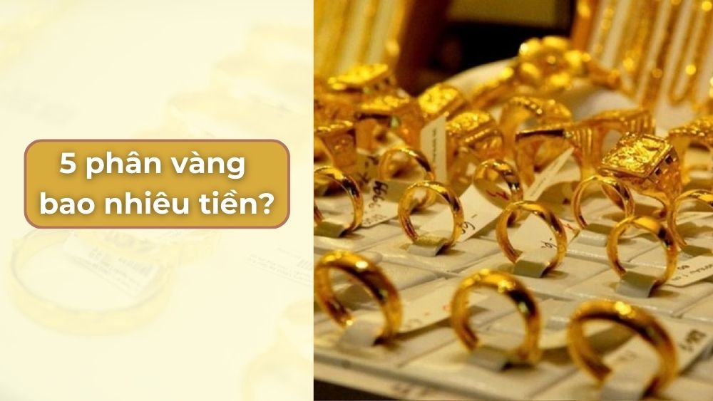 5 phân vàng bao nhiêu tiền? Cập nhật giá 5 phân 24K, 9999, 18K, 14K, 10K, 9K, 8K