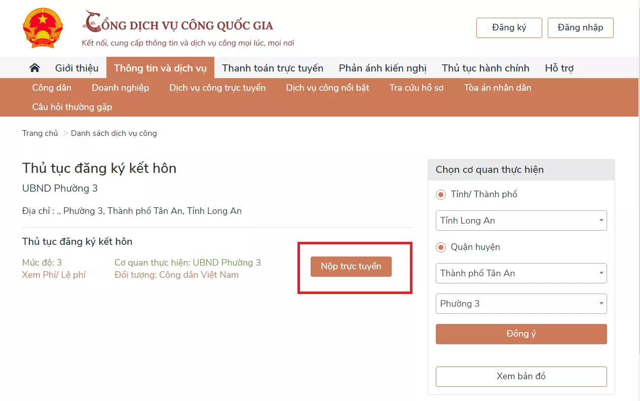 Cách thức nộp hồ sơ trực tuyến