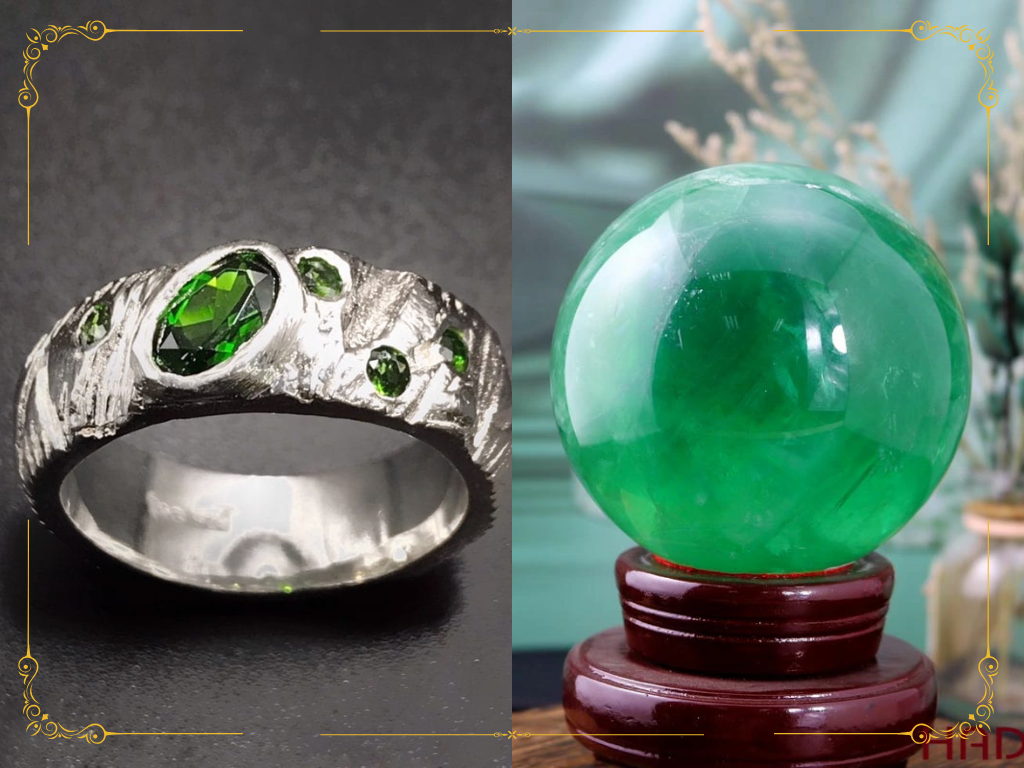 Có thể trưng bày hoặc mang trang sức từ đá Diopside