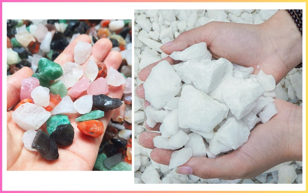 Cách phân biệt đá thạch anh vụn thật giả