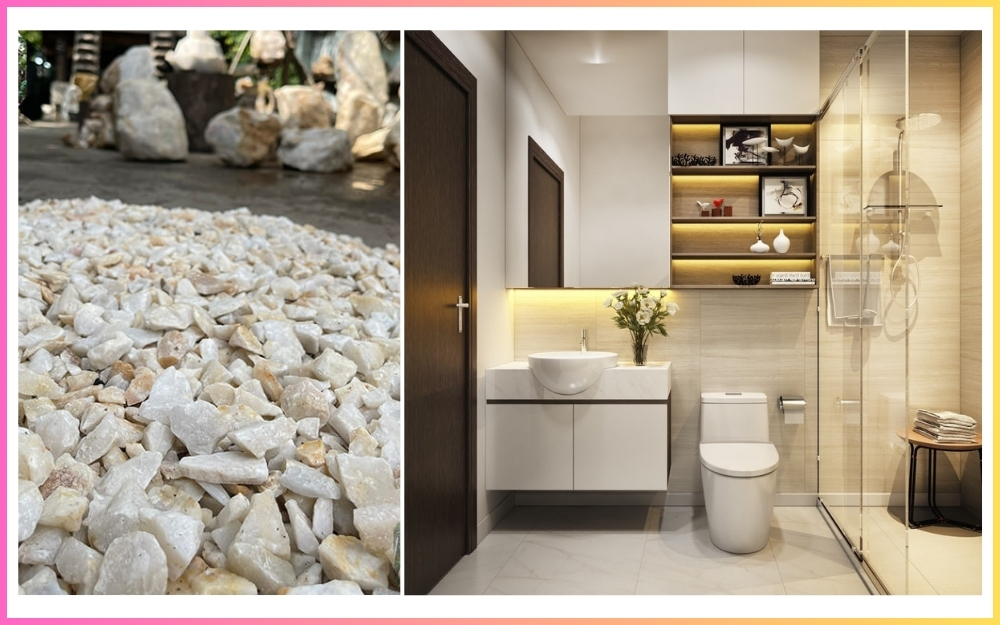 Cách rải đá thạch anh nhà vệ sinh