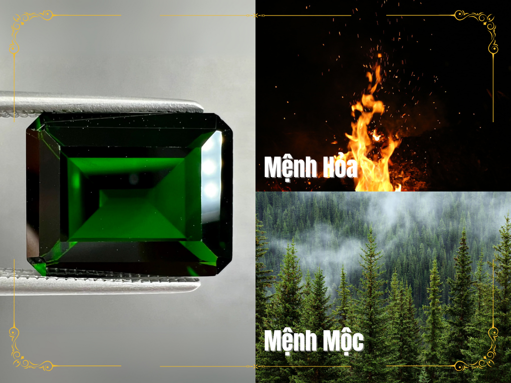 Đá Diopside phù hợp với mệnh Hỏa và mệnh Mộc