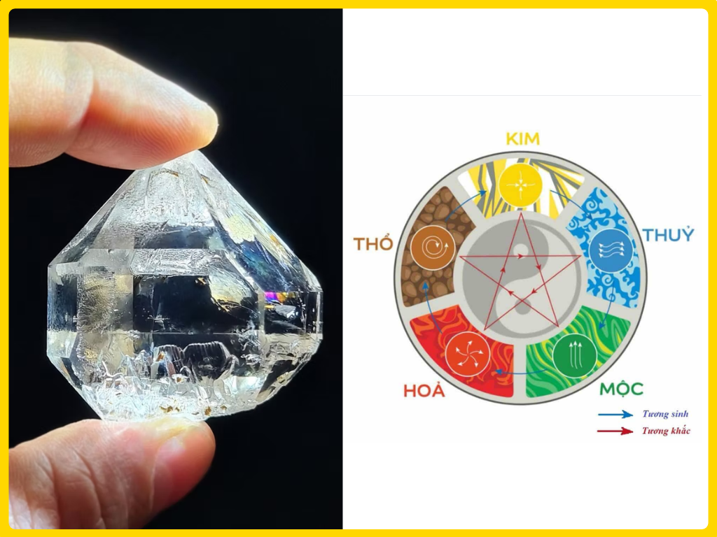 Đá Herkimer rất hợp với người mệnh Thủy và mệnh Mộc