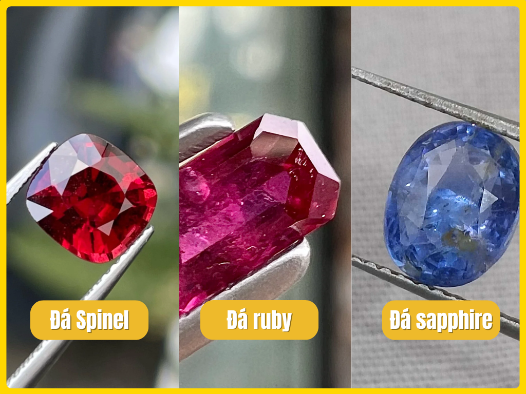Đá Spinel thường bị nhầm lẫn với Ruby và Sapphire