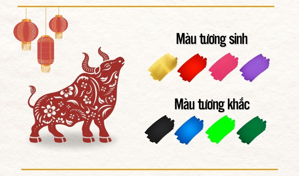 Màu sắc hợp và kỵ với tuổi Kỷ Sửu
