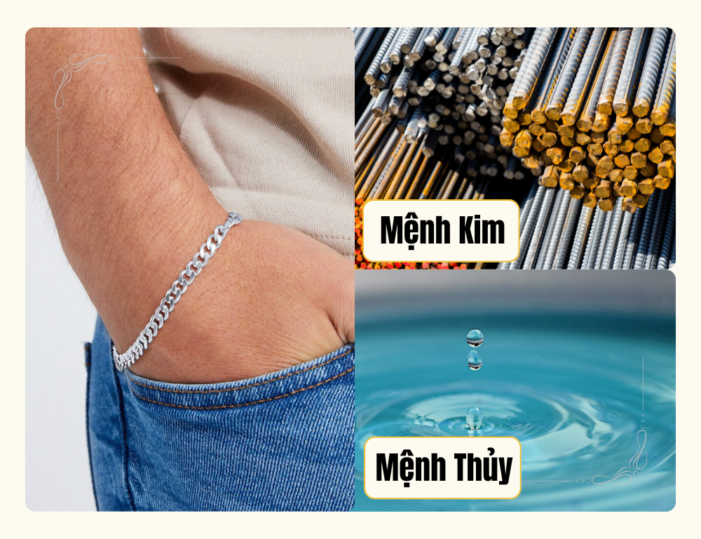 Mệnh Kim và mệnh Thủy rất hợp đeo trang sức bạc