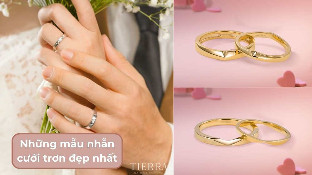 Những mẫu nhẫn cưới trơn đẹp nhất ghi dấu cho tình yêu đôi trẻ