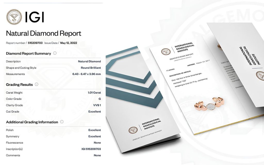 Báo cáo kim cương IGI Diamond Certification