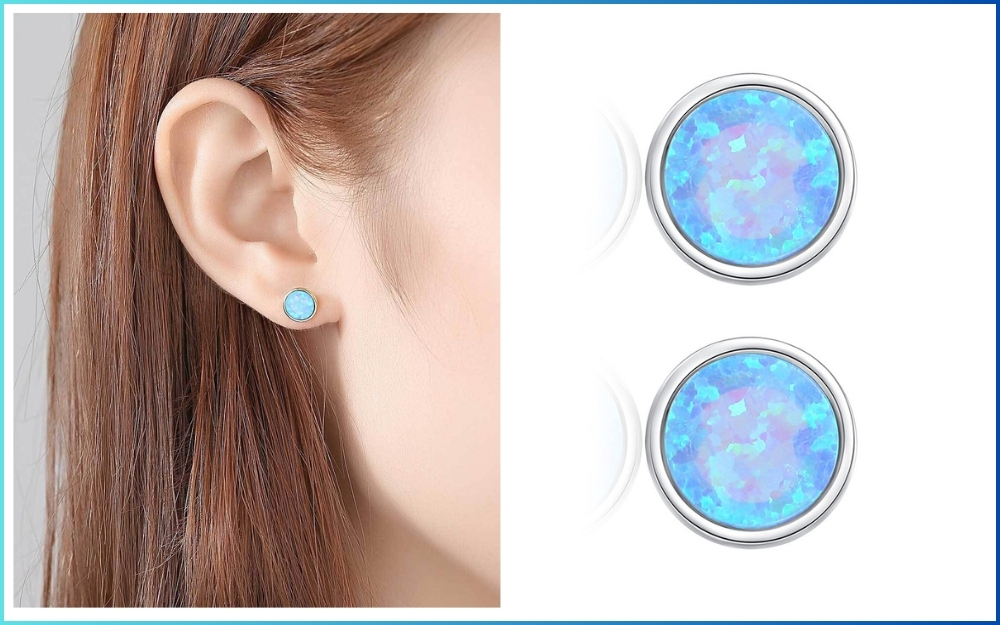 Khuyên tai Opal xanh: Nổi bật với sắc màu huyền bí và quyến rũ