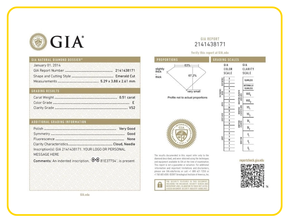 Giấy chứng nhận kim cương của GIA