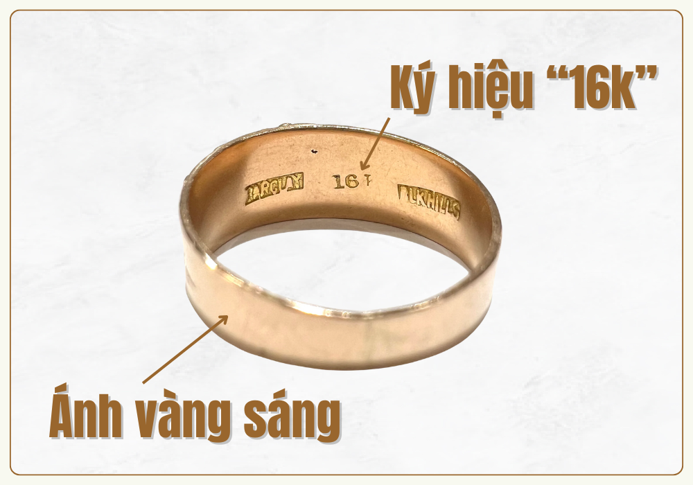 Vàng 16k phải có kí hiệu 16K hoặc 666