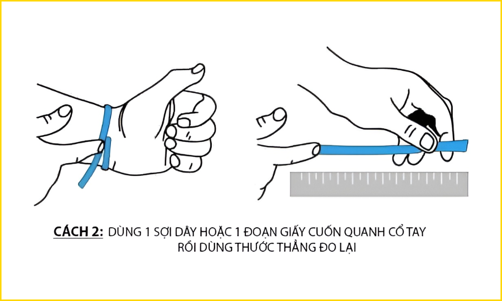 Sau khi có số đo cổ tay, bạn hãy đối chiếu với bảng size vòng tay
