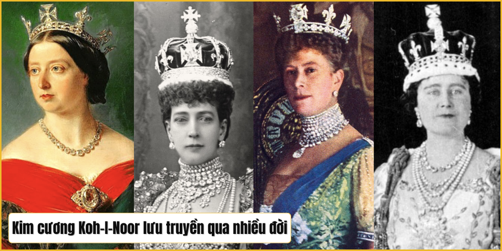 Vương miệng Koh-I-Noor được lưu truyền qua nhiều đời