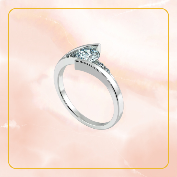 Nhẫn cưới nữ kim cương 7ly2 dáng Twist