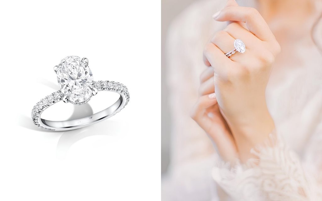 Nhẫn kim cương Oval Halo Diamond Ring